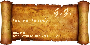 Gyepes Gergő névjegykártya